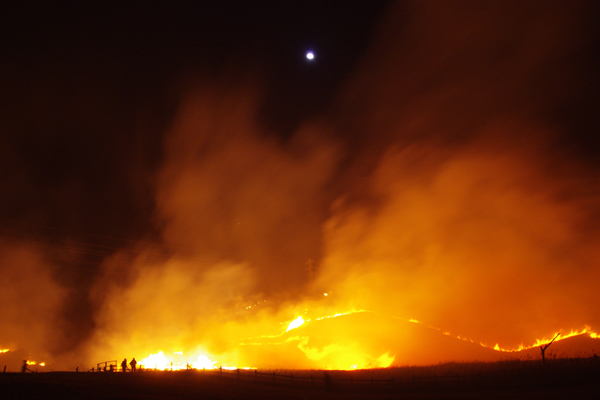 もはや山火事